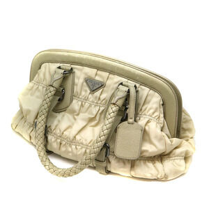 PRADA handbag leather white